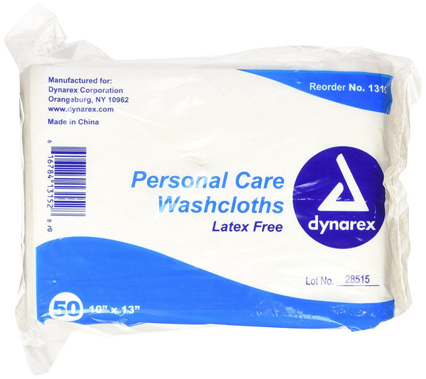Dynarex Washcloth 10 x 13 Inch White Disposable, 500 per Case 92537680