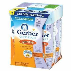 Gerber Good Start Gentle Ready To Feed Infant Formula 8.45 oz Bottles Case of 4