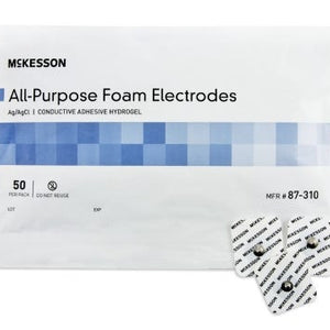 McKesson EKG Snap Electrode, Monitoring, Non-Radiolucent, Bag of 50