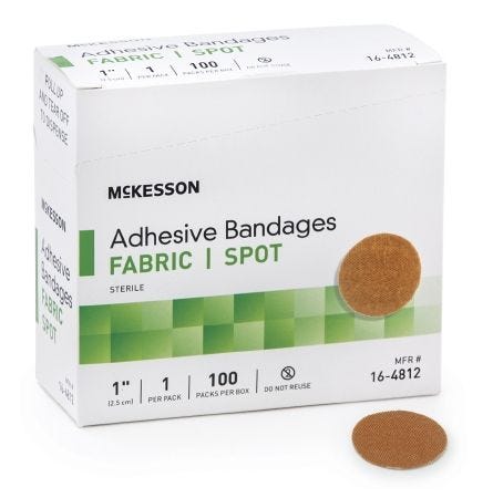 McKesson 16-4812 Adhesive Spot Bandages, Box of 100 67197262
