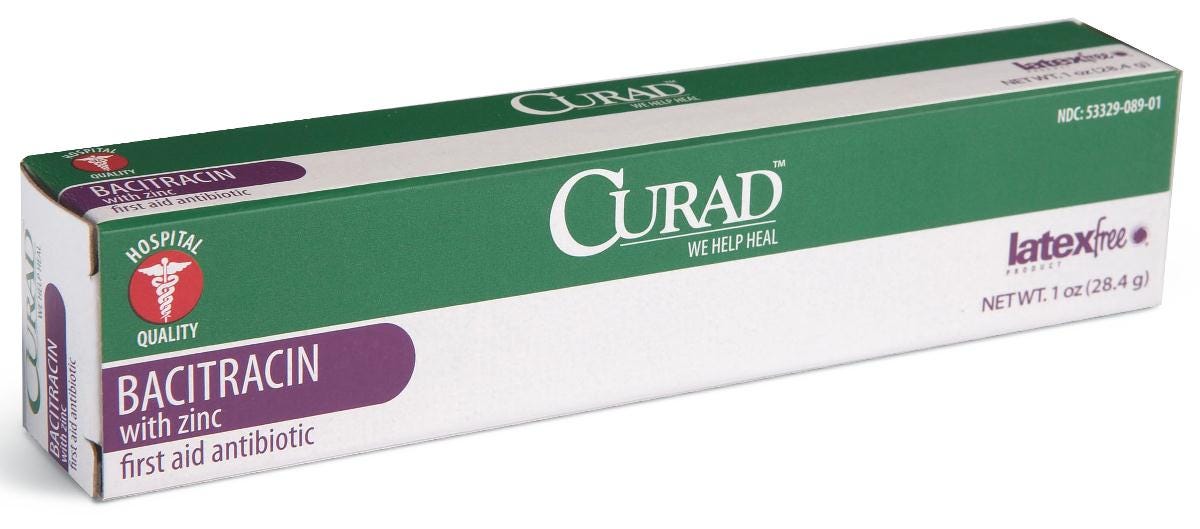 CURAD Bacitracin Ointment with Zinc, 10z Tube, 3 Pack