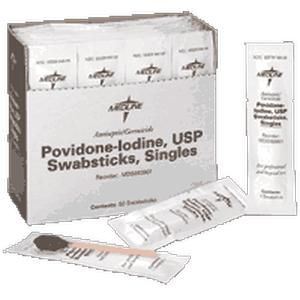Povidone Iodine 10% USP Swabstick, Pack of 3