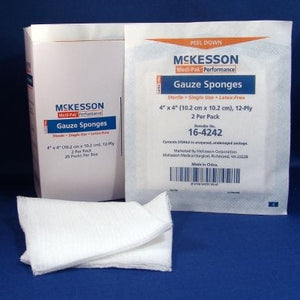 McKesson 16-4242 Sponge Cotton Gauze Box of 50