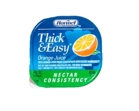Thick & Easy Thickened Beverage, 4 oz. Portion Cup, Orange, Ready to Use, Nectar, Case of 24 41514673
