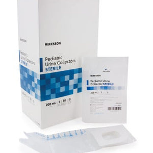 McKesson Pediatric Urine Collection Bag Polypropylene Adhesive Closure 200 mL (7 oz.) Sterile Box of 50