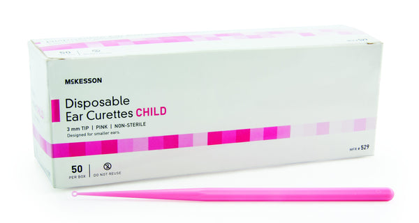 McKesson Ear Curette Box of 50, Pink