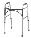 Drive Deluxe Dual Release Folding Walker, Adult, Aluminum, 350 lbs., 32 to 39 Inch