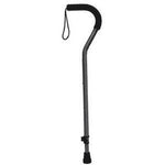 Drive Medical Offset Aluminum Cane with Tab-Loc Silencer, Black, 300 lb Capacity
