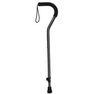 Drive Medical Offset Aluminum Cane with Tab-Loc Silencer, Black, 300 lb Capacity