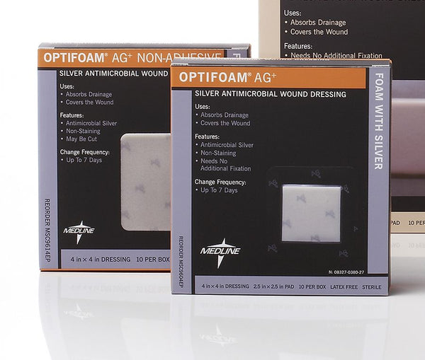 Optifoam Antimicrobial Adhesive Dressings, Box of 10