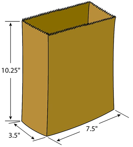 Hospeco KL Waxed Kraft Feminine Hygiene Liner Bag with Gusset, 10.25" x