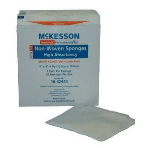 Mckesson 16-42444 Non-Woven Sponge 2/Pack Box of 50 Packs