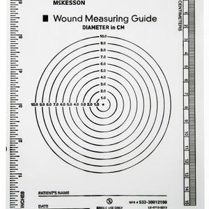 McKesson Wound Measuring Guide, 5 X 7 Inch, Clear, Plastic, NonSterile, Pack of 100