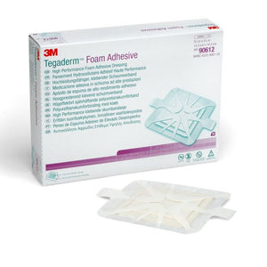 3M Tegaderm 90610 Foam Dressing 31/2 X 31/2 Inch Square Adhesive with Border Sterile. Box of 10