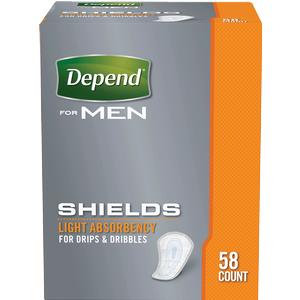 Depend Shields, One Size Fits Most, Disposable, Package of 58, 3 Pack (174 Total) 57475495