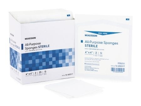 Mckesson 16-602317 Cotton Gauze Sponge 2/Pack Box of 50 Packs