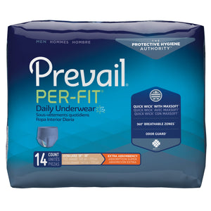 Prevail Per-Fit Incontinence Protective Underwear for Men, Extra Absorbency, Pull On with Tear Away Seams 50046013