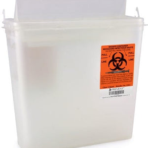 Prevent Sharps Container 5 Quart, Clear Base, Horizontal Entry Lid, 1 Count