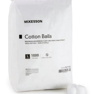 McKesson Cotton Ball Large Cotton NonSterile Bag of 1000