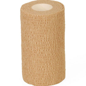Medline Caring Non-Sterile Latex Self-Adherent Wrap Tan 1" x 5 yds, Case of 30 97013260
