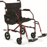 Medline Ultralight Transport Chair, Red, One count