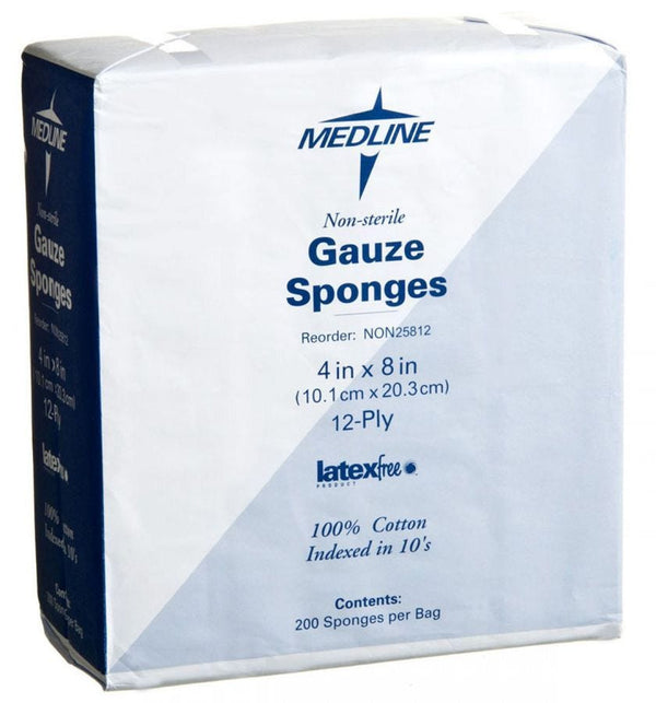 Medline Woven Non-Sterile Gauze Sponges, 4
