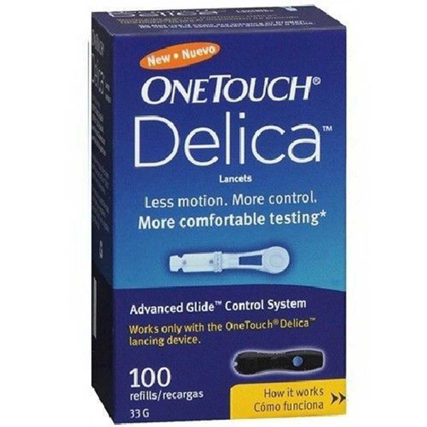 OneTouch Delica Lancet Glide Control, Smaller Needle Box of 100