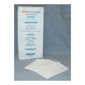 McKesson 94442000 Non-Woven Sponge Polyester / Rayon 4-Ply 4 X 4 Inch Square NonSterile, Pack of 200