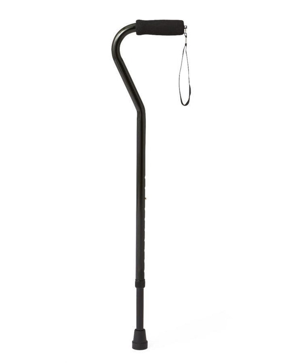 Medline Offset Handle Fashion Canes: Black, 1 Count