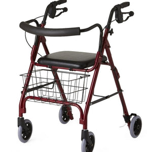 Medline Deluxe Rollators: Burgundy, 6", 1 Count