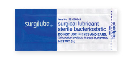 Surgilube Lubricating Jelly 3 g Individual Packet Sterile, Box of 144 Surgilube Lubricating Jelly 3 g Individual Packet Sterile, Box of 144