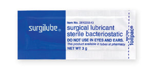 Surgilube Lubricating Jelly 3 g Individual Packet Sterile, Box of 144 48922901