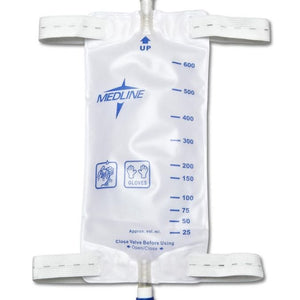 Medline DYND12574 Leg Bag with Comfort Strap and Twist Valve Drainage Port 600mL, Medium, 1 Each