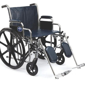 Medline Excel 2000 ExtraWide 20" Wheelchair, Desk Length Arms, Elevating Legrests, 1 count 68458467