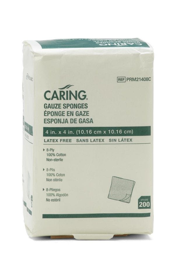 Medline Caring Woven Non-Sterile Gauze Sponges: 4