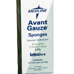Avant Gauze Non-Woven Non-Sterile Sponges 4 ply 3" x 3" Case of 4000