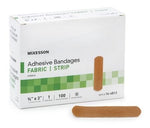 Mckesson Adhesive Strip: 100 Count, Tan, 0.75