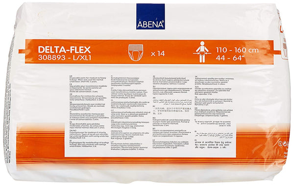 Delta-Flex XL1 Premium Protective Underwear X-Large Pack of 14, White