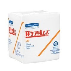 Kimberly Clark WypAll L30 Task Wipe: 1080 Count, White, 12" x 12.5", 12.5" L x 12" W