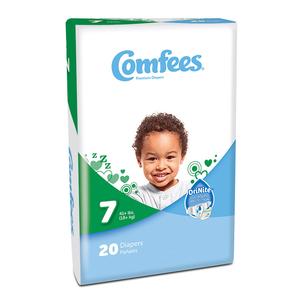 Comfees Baby Diaper Tab Closure Size 7 Disposable Moderate Absorbency Case of 80