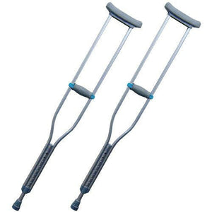 Medline Crutches: Adult, 5'2" to 5'10", 300 lb Weight Capacity Gray