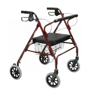 Drive Medical Go-Lite Bariatric Rollator - Steel, Red, 29" L x 30" W x 39" H, 8" Casters