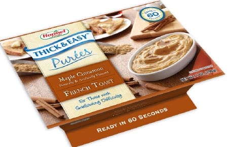 Thick & Easy Purees 7 oz Bowl Maple Cinnamon French Toast Ready to Use Puree Case of 7 18730161