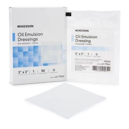 McKesson 61-77041 Oil Emulsion Impregnated Dressing, Box of 50