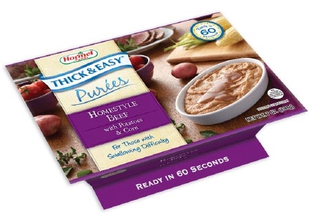 Thick & Easy Purees 7 oz. Bowl Beef with Potatoes / Corn Ready to Use Puree Case of 7 40171127