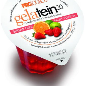 Gelatein Protein Supplement 20 Fruit Punch 4 oz Cup Ready to Use Case of 36