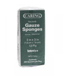 Caring Woven Non-Sterile Gauze Sponges, 3