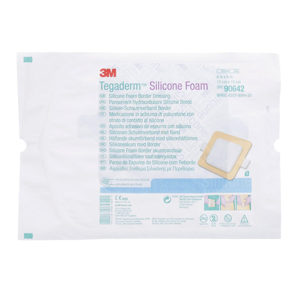 Tegaderm 90642 Silicone Foam Border Dressing Case of 40
