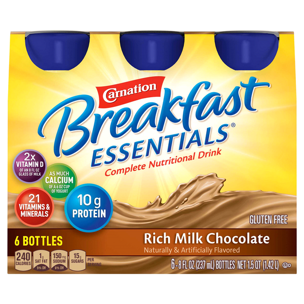 Carnation 50000415182 Breakfast Essentials Classic Rich Milk Chocolate. Pack of 6 69733928