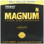 Trojan Magnum 64236 Lubricated Condom, 1 Box of 36